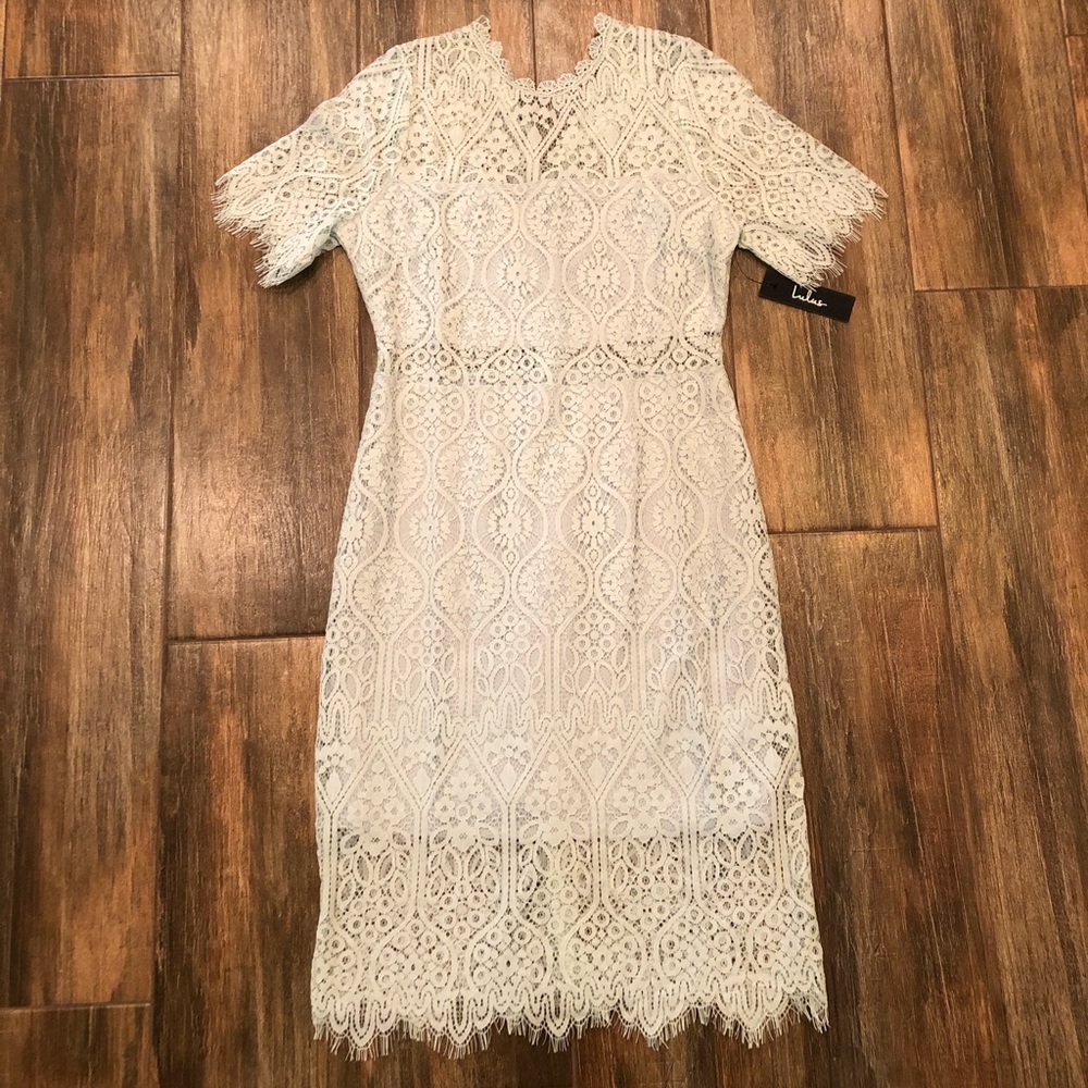 Lulus Light Blue Lace Dress